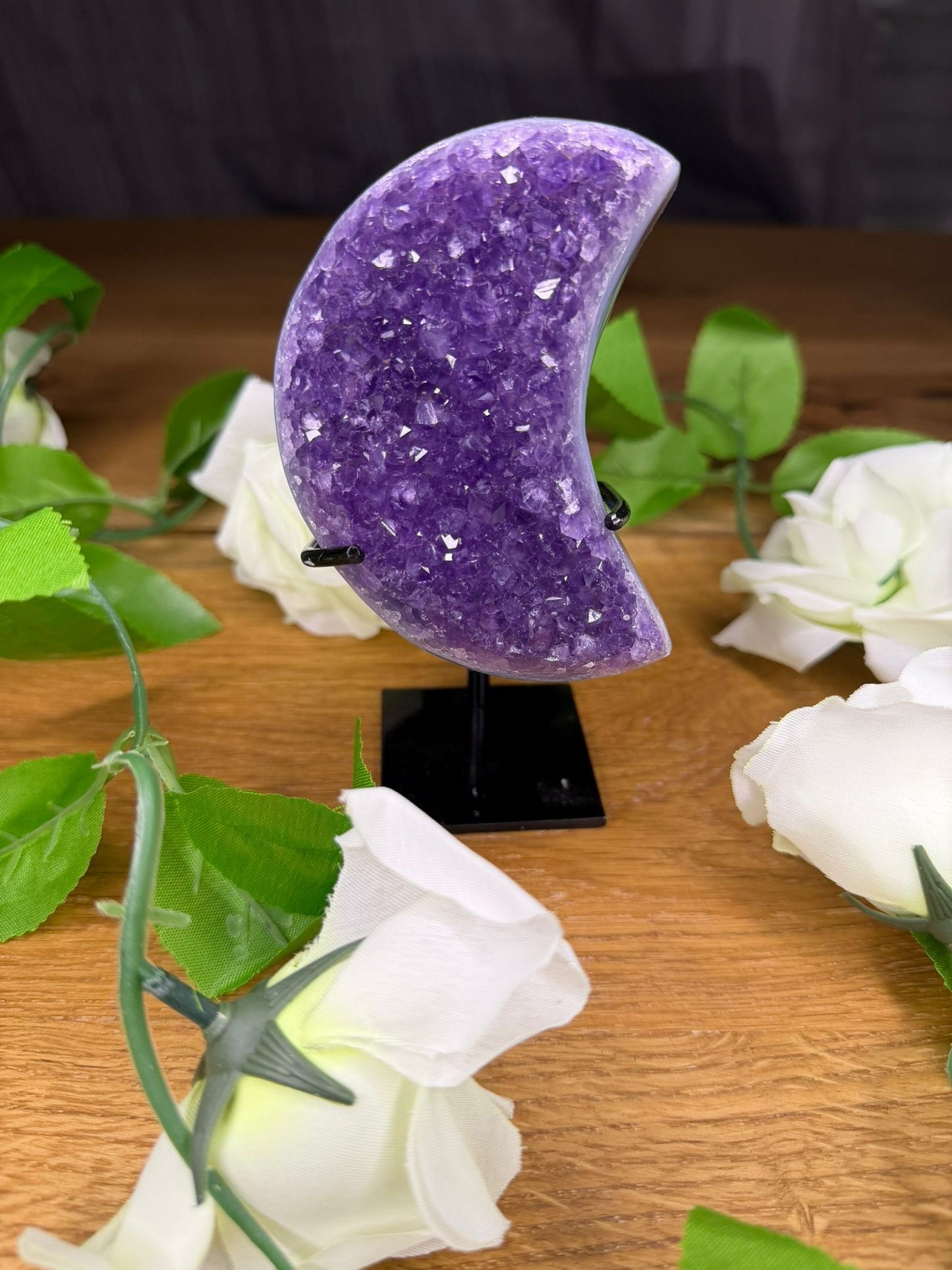 Amethyst Mond auf Ständer