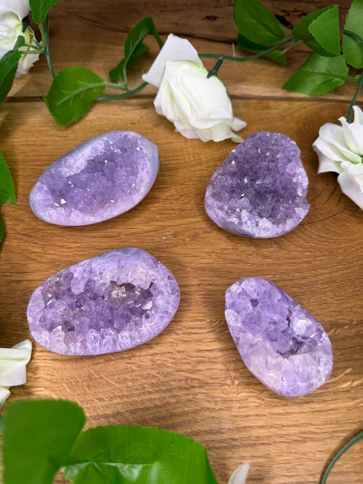 Amethyst mit Achat Cluster